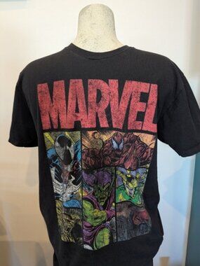 MARVEL Villain T-Shirt Black Men's  Sz L Marvel Comics Jersey Cotton